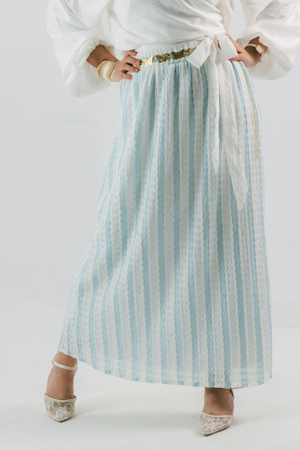 Riviera Skirt — Striped Crochet A-Line Skirt