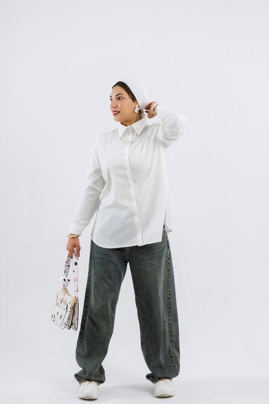Basic Blouse — Cotton Collared Top