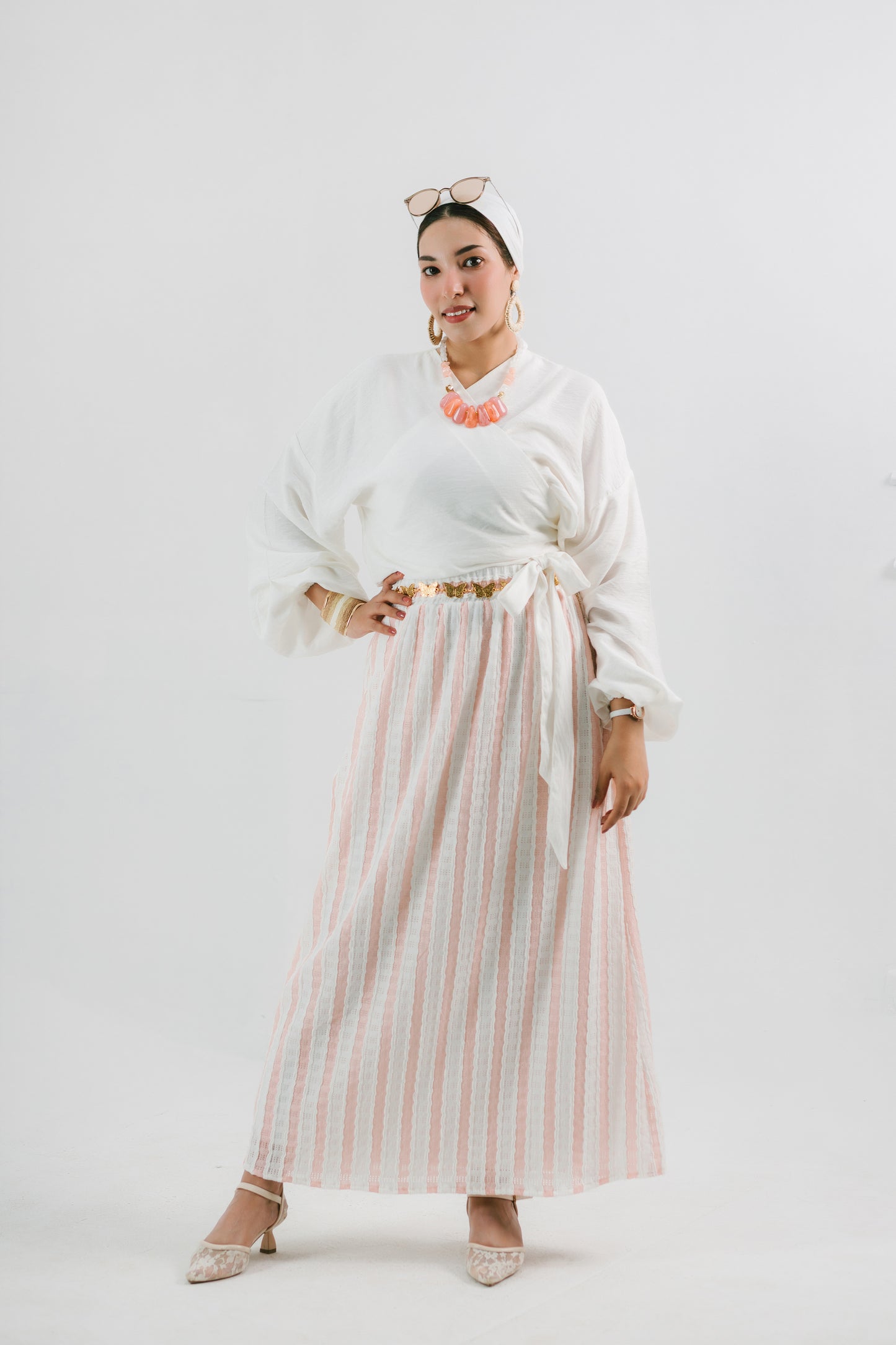 Riviera Skirt — Striped Crochet A-Line Skirt