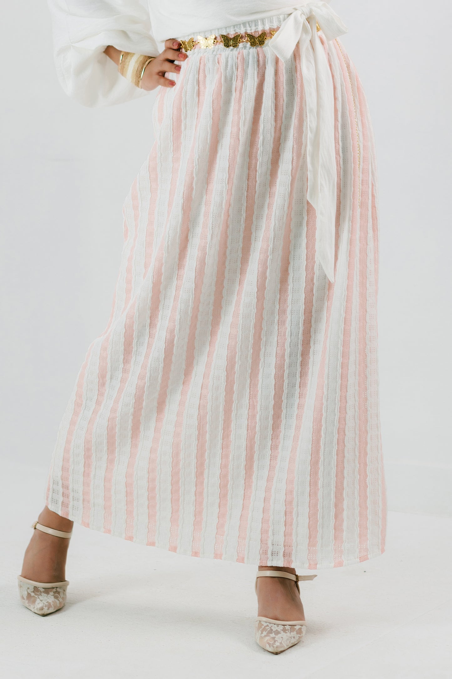 Riviera Skirt — Striped Crochet A-Line Skirt