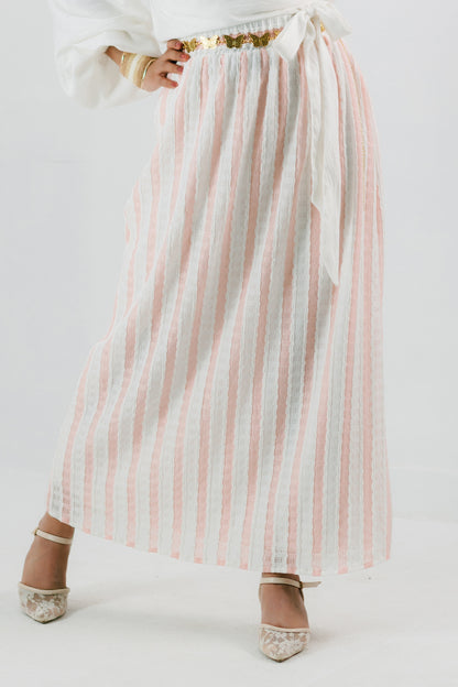 Riviera Skirt — Striped Crochet A-Line Skirt
