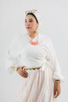 Pianca Blouse — Linen Wrap Top with Self-Tie Belt