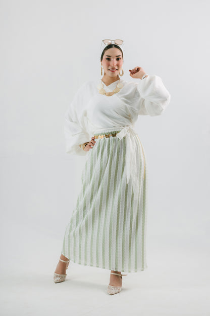 Riviera Skirt — Striped Crochet A-Line Skirt