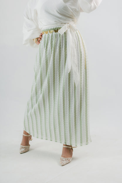 Riviera Skirt — Striped Crochet A-Line Skirt