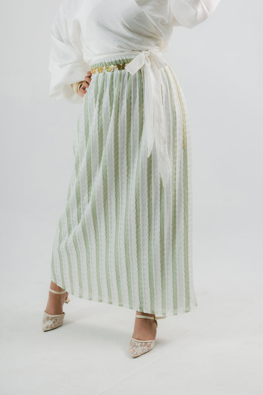 Riviera Skirt — Striped Crochet A-Line Skirt