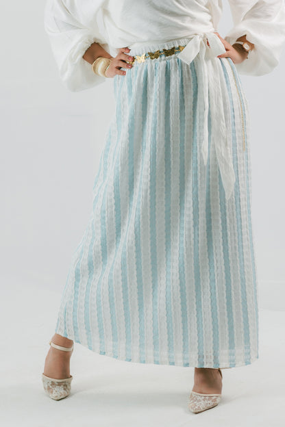 Riviera Skirt — Striped Crochet A-Line Skirt