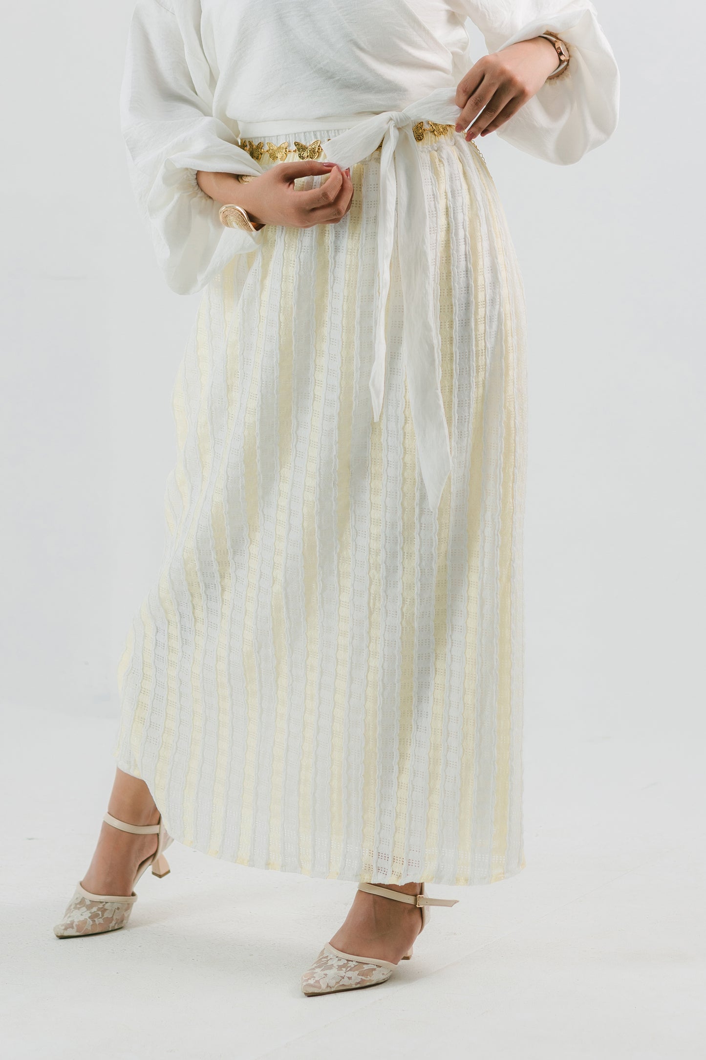Riviera Skirt — Striped Crochet A-Line Skirt