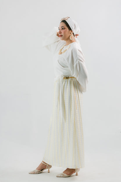 Riviera Skirt — Striped Crochet A-Line Skirt