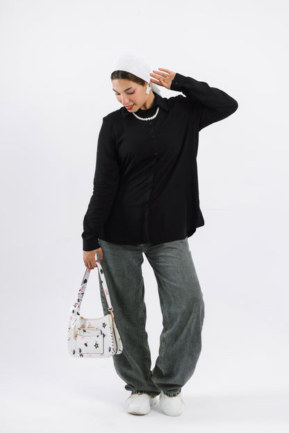 Basic Blouse — Cotton Collared Top