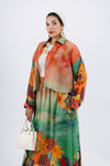 Sunflower Suit — Silky Linen Set with A-Line Maxi Skirt