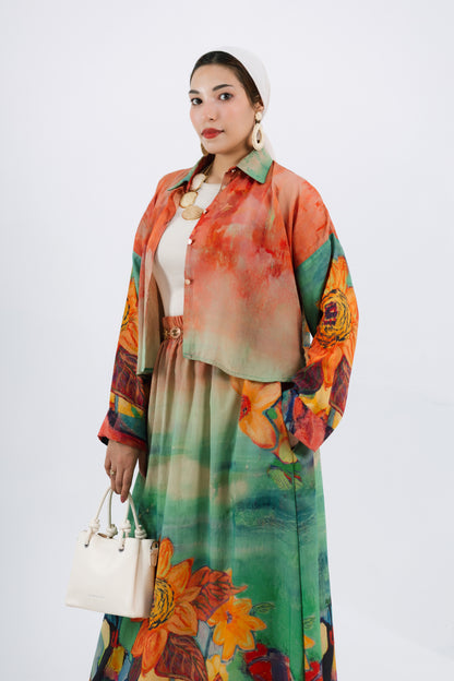 Sunflower Blouse — Silky Linen Oversized Top