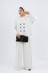 Striped Linen Set — Vest & Wide-Leg Pants