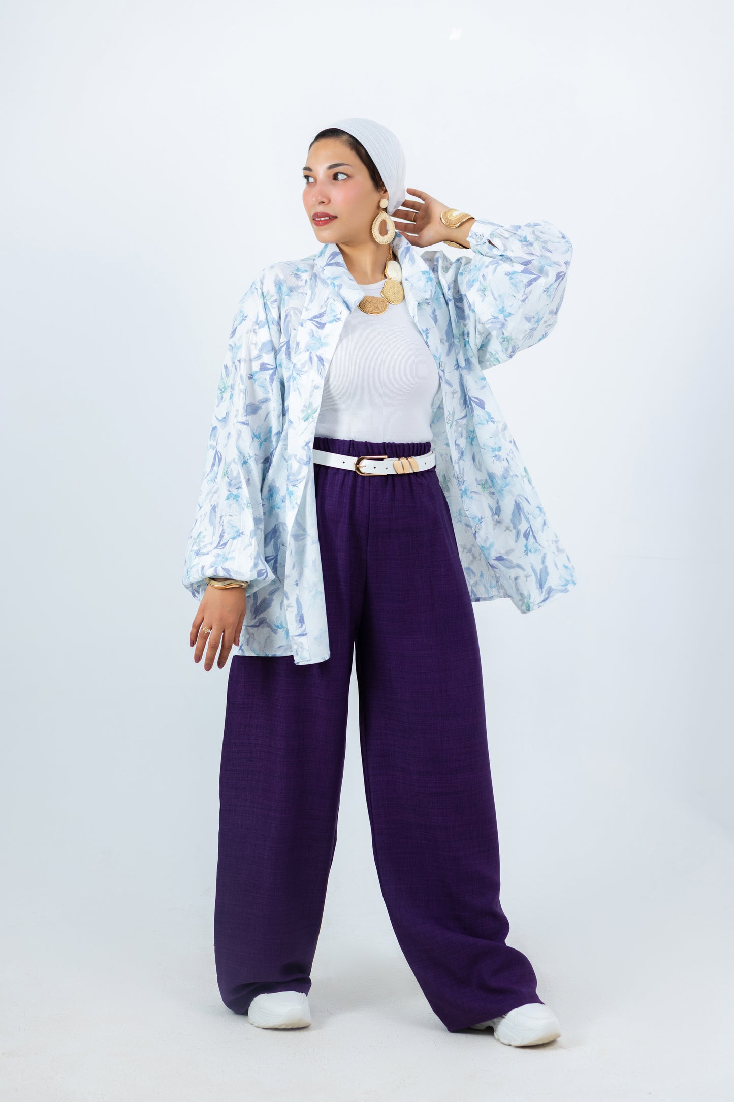 Violet Blouse — Treated Linen Blouse