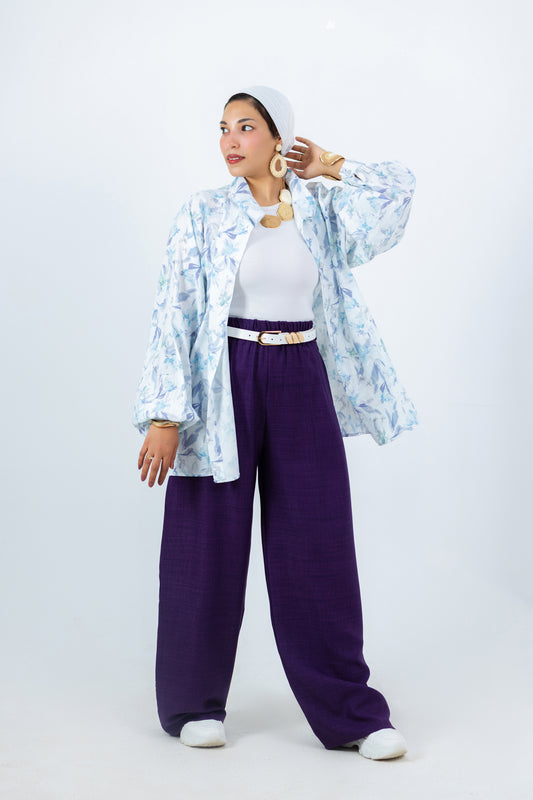 Violet Suit — Two-Piece Pure Linen Set