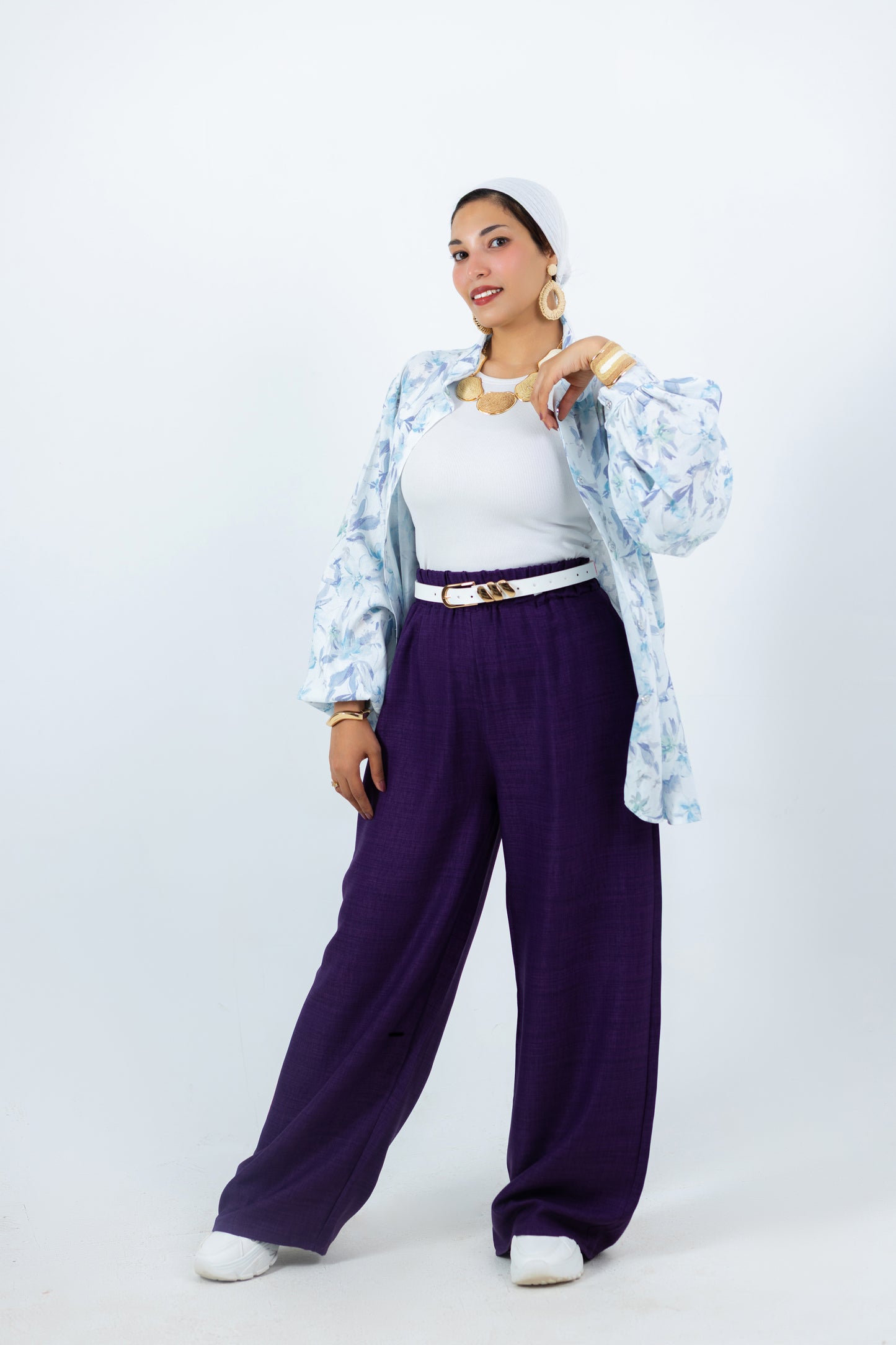 Violet Pants — Wide-Leg Pure Linen Pants