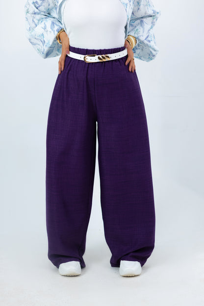 Violet Pants — Wide-Leg Pure Linen Pants