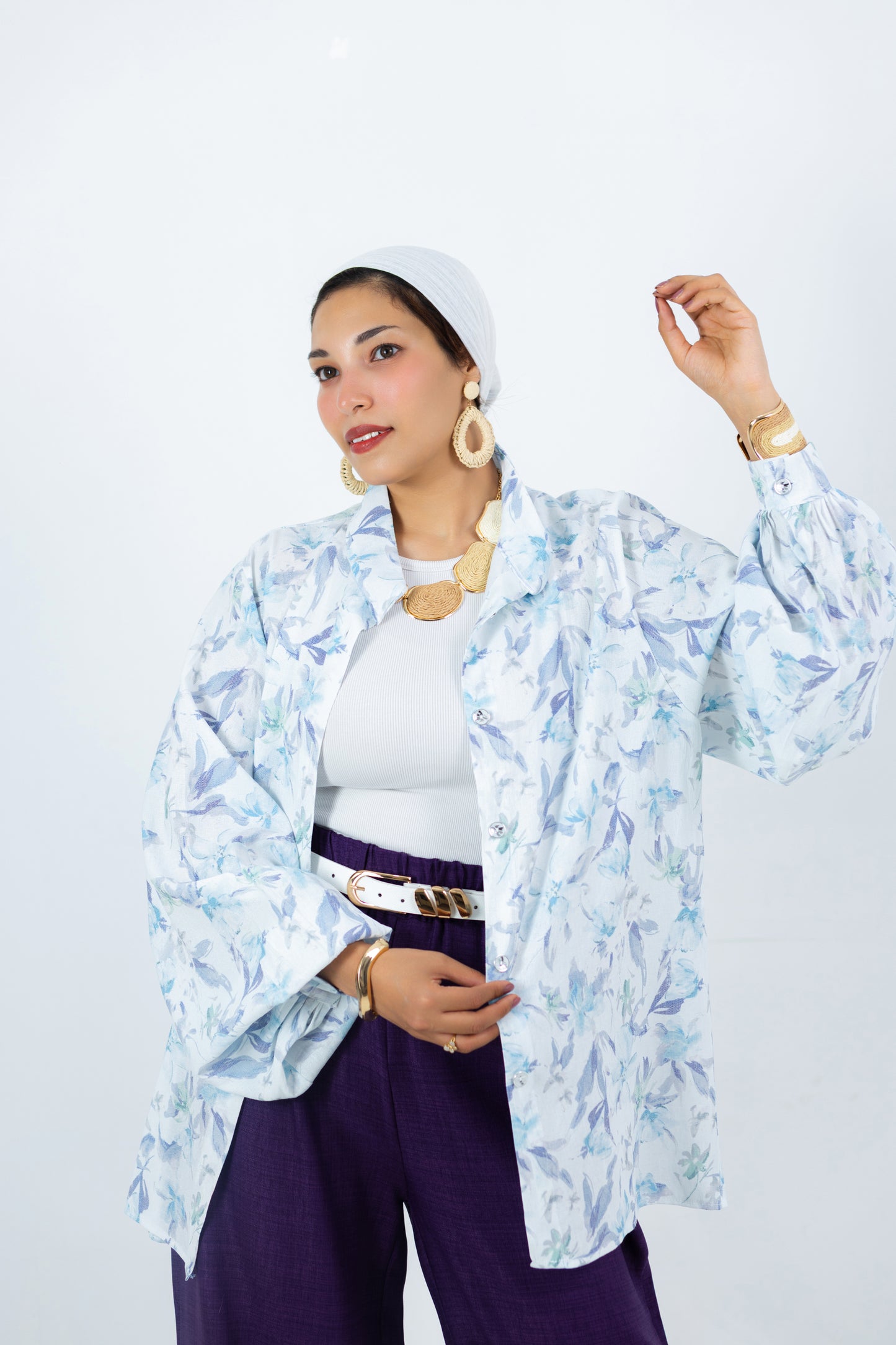 Violet Blouse — Treated Linen Blouse