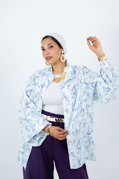 Violet Blouse — Treated Linen Blouse