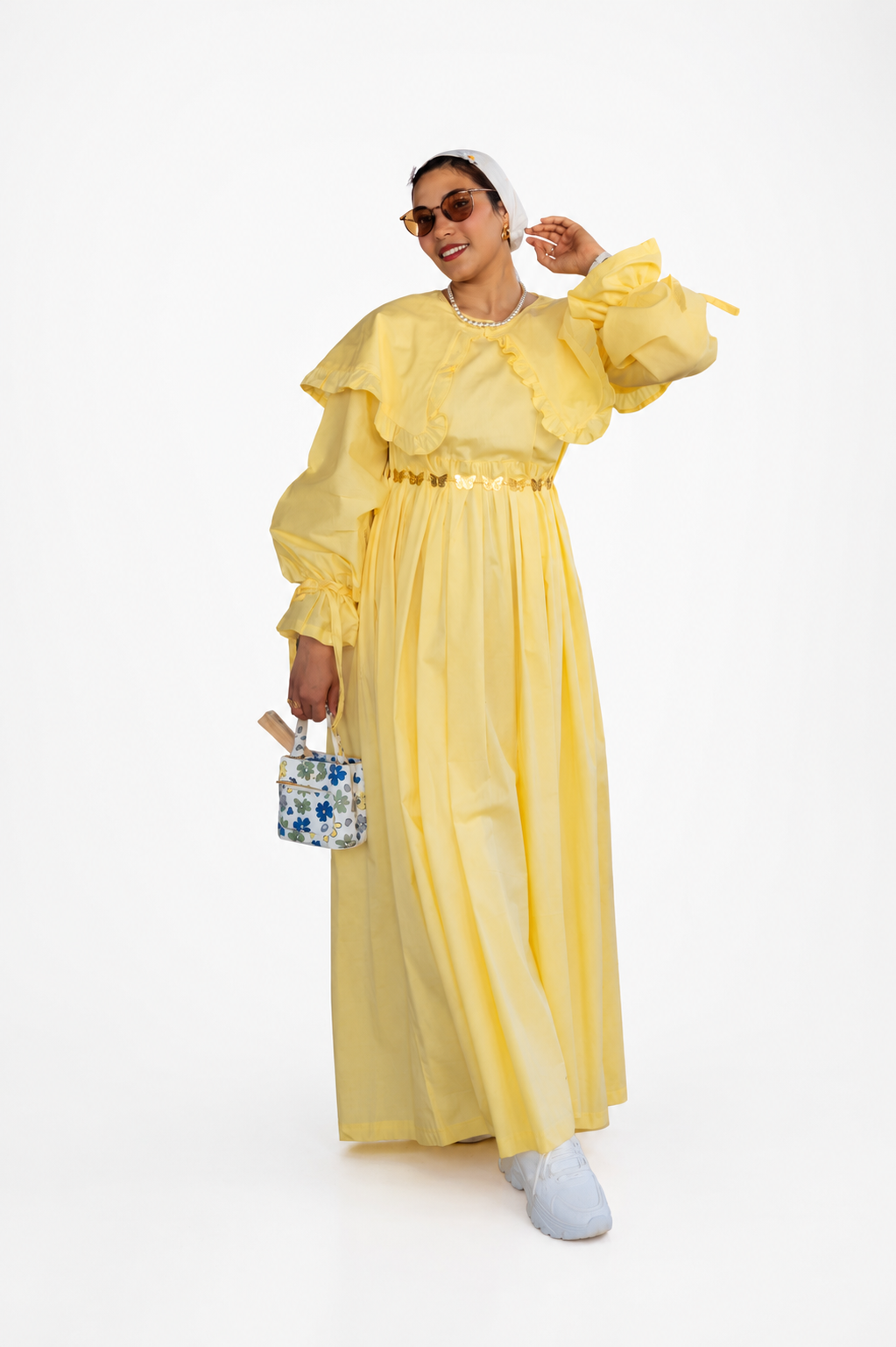 Butterfly Dress — Cotton Belted-Look Dress