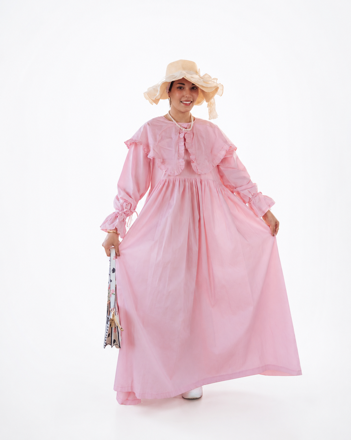 Butterfly Dress — Cotton Belted-Look Dress