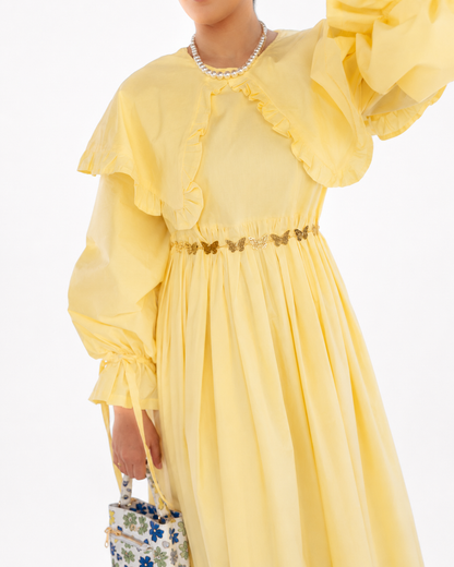 Butterfly Dress — Cotton Belted-Look Dress